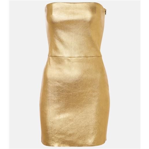 Stouls abito corto amina in pelle metallizzata