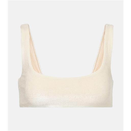 Jade Swim top bikini rounded edges in spugna