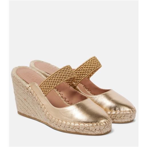 Malone Souliers espadrillas siena 70 in pelle con zeppa