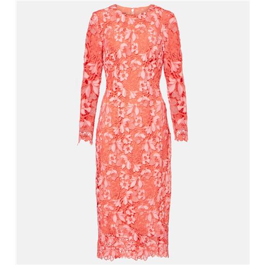 Monique Lhuillier abito midi in pizzo floreale