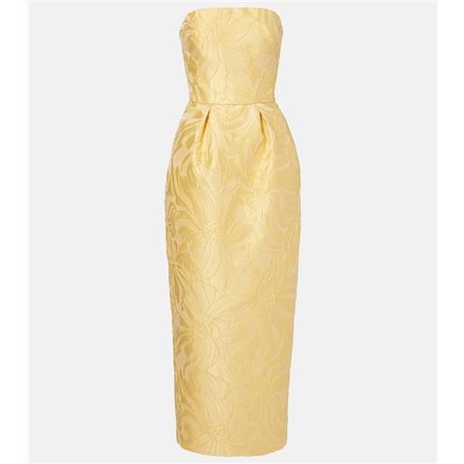 Monique Lhuillier abito da cocktail in jacquard con stampa