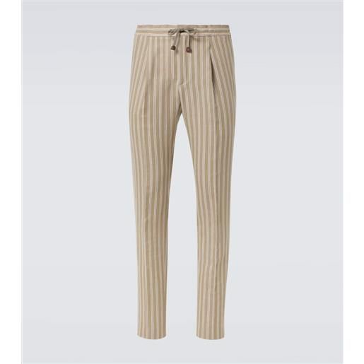 Slowear pantaloni tapered in cotone e lino