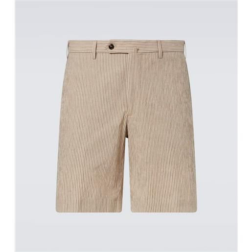 Slowear shorts in cotone e lino a righe