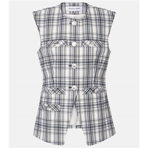 Veronica Beard gilet tamara in misto cotone a quadri