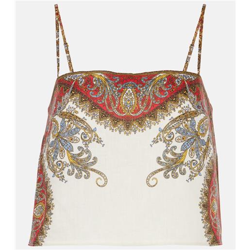 Veronica Beard camicia rhea in lino con stampa