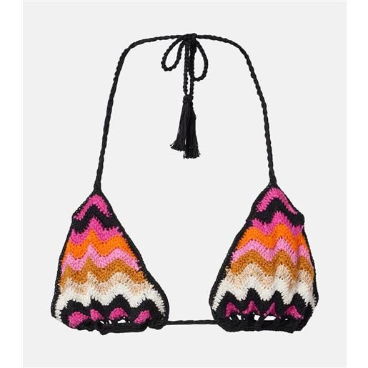 Anna Kosturova top bikini in cotone a righe