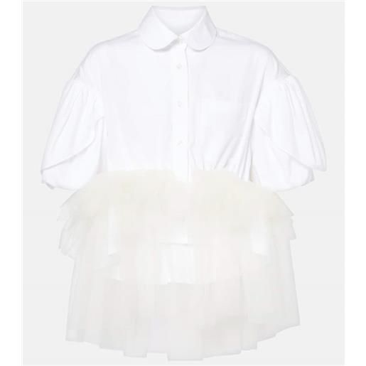 Maglietta Da Donna In Tulle Con Maniche A Sbuffo E Volant, Scollo - Foto 6