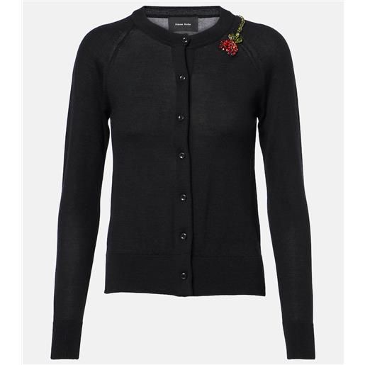 Simone Rocha cardigan in lana e seta con decorazioni