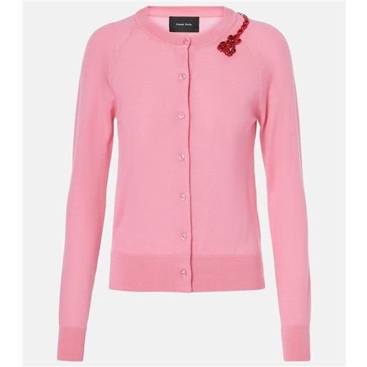 Simone Rocha cardigan in lana e seta con cristalli