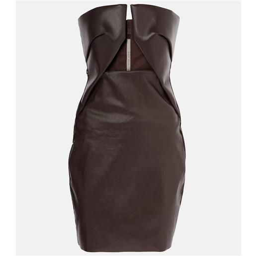 Rick Owens abito bustier in denim spalmato