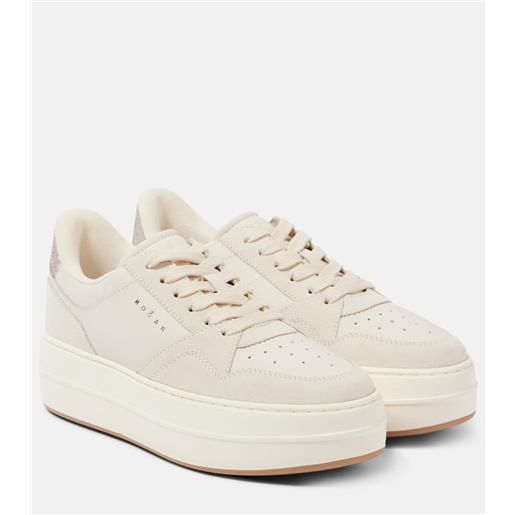 Hogan sneakers h670 in suede con platform