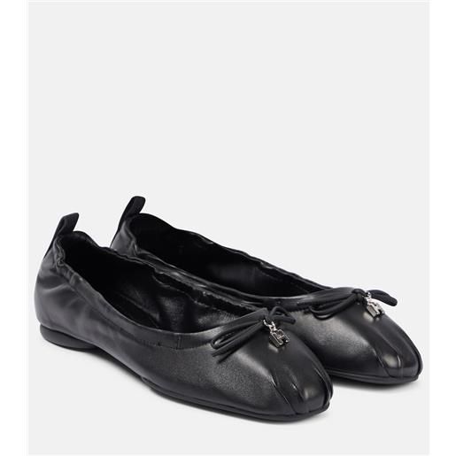 Hogan ballerine h684 in pelle con fiocco