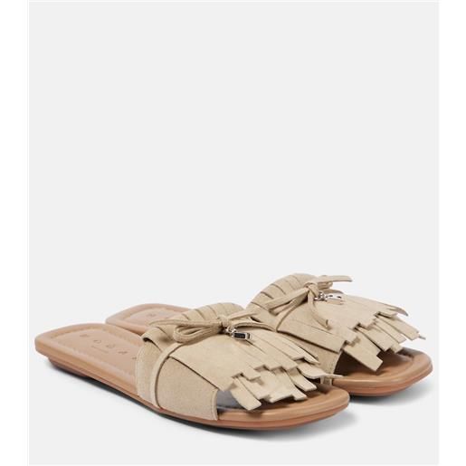 Hogan sandali h685 in suede con frange