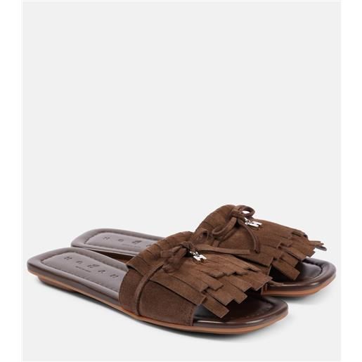 Hogan sandali h685 in suede con frange