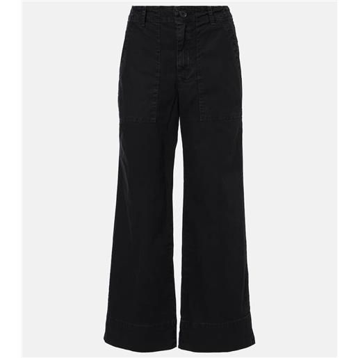 Velvet pantaloni a gamba larga in canvas