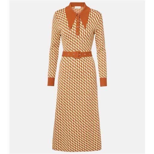 Rixo abito midi in misto cotone