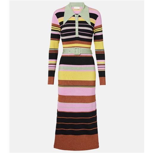Rixo abito midi in maglia a righe con lamã©