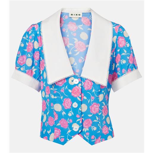 Rixo blusa zinia in seta con stampa floreale