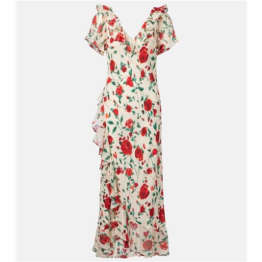 Rixo abito clementina in seta crãªpe de chine