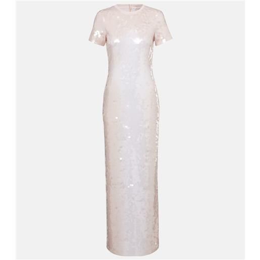 Sportmax abito lungo in jersey con paillettes