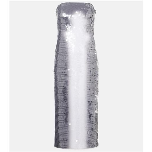Sportmax abito midi in jersey con paillettes