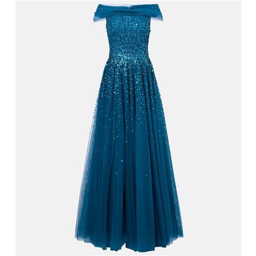 Jenny Packham abito lungo bee con cristalli