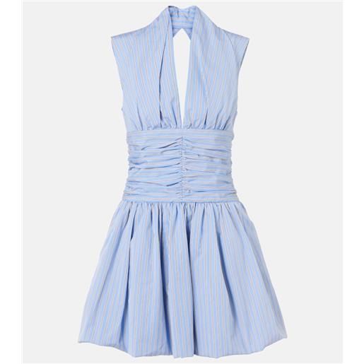 Patou abito corto in popeline di cotone a righe