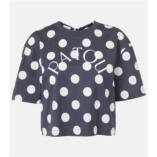 Patou t-shirt cropped in cotone a pois