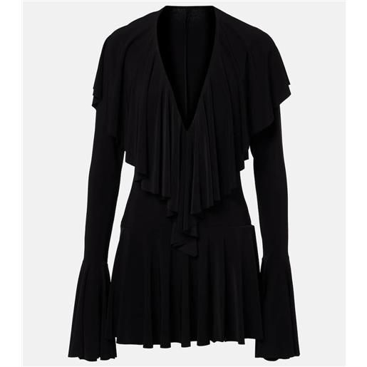 Norma Kamali abito in jersey con volant