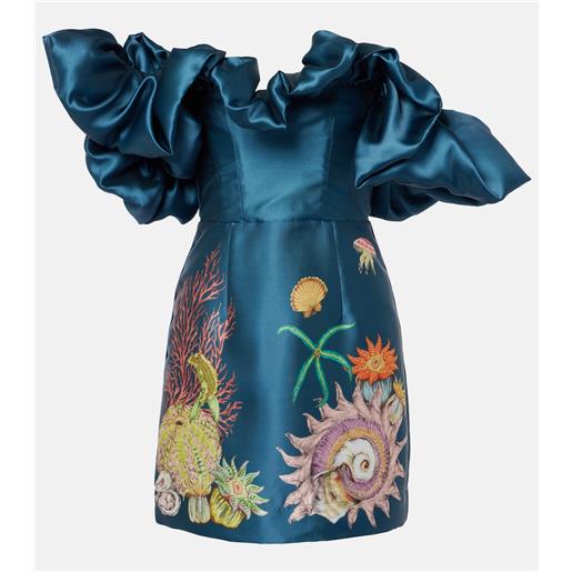 Alemais alã©mais abito corto dorian con volant e stampa