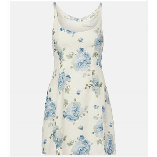 Faithfull abito corto sanne in lino con stampa