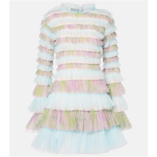 Susan Fang abito corto in tulle arricciato