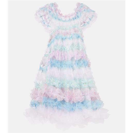 Susan Fang abito midi air-flower in tulle