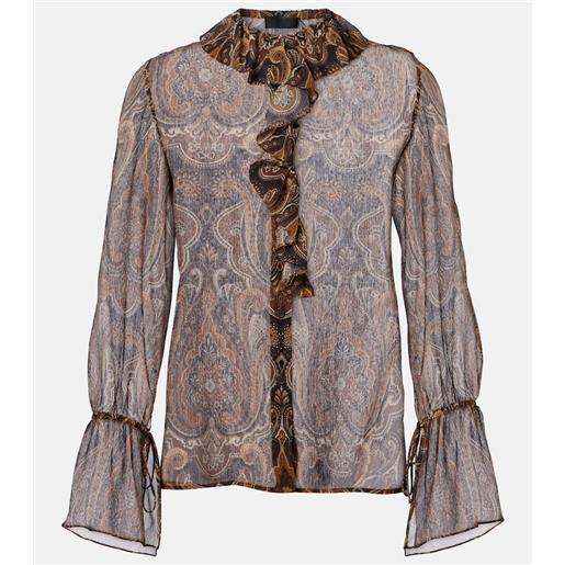 Nili Lotan blusa cecily in chiffon di seta