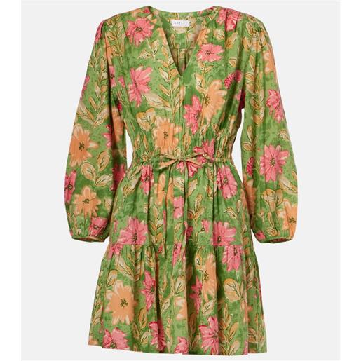 Velvet abito corto in cotone con stampa