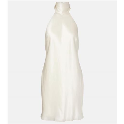 Rixo abito corto capucine in raso di seta