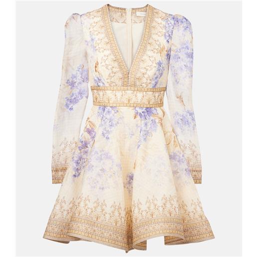Zimmermann abito corto dawning plunge con stampa