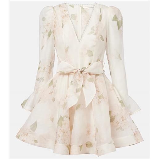 Zimmermann abito corto balance in lino e seta