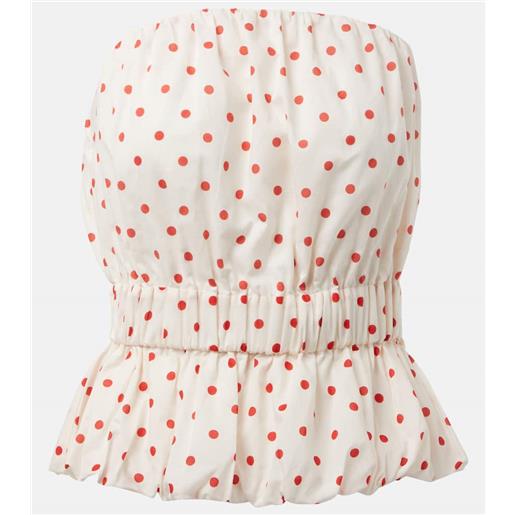 Posse top aurelia in lino a pois