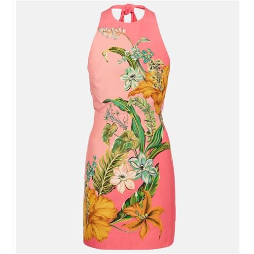 Alemais alã©mais abito corto anika in lino con stampa floreale