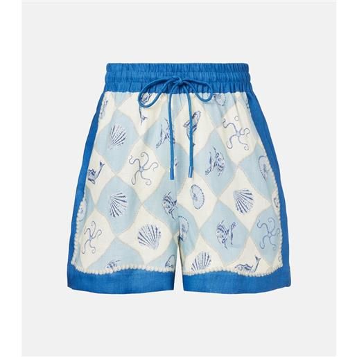 Alemais alã©mais shorts a vita alta pia con stampa