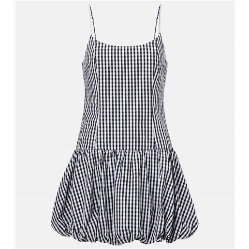 Faithfull abito corto in popeline di cotone a quadretti