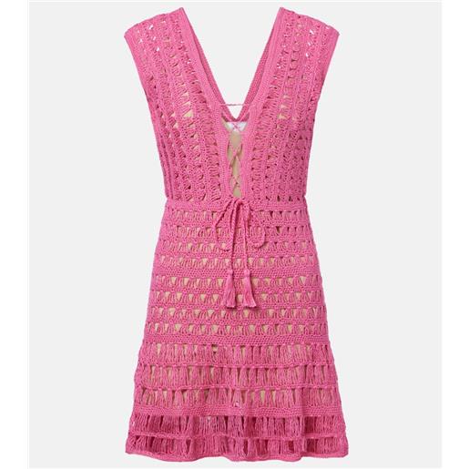 Anna Kosturova abito corto jennifer in crochet di cotone