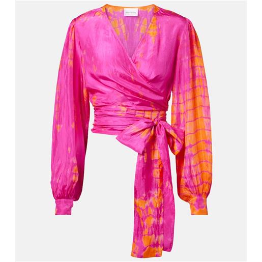 Anna Kosturova top a portafoglio in seta tie-dye