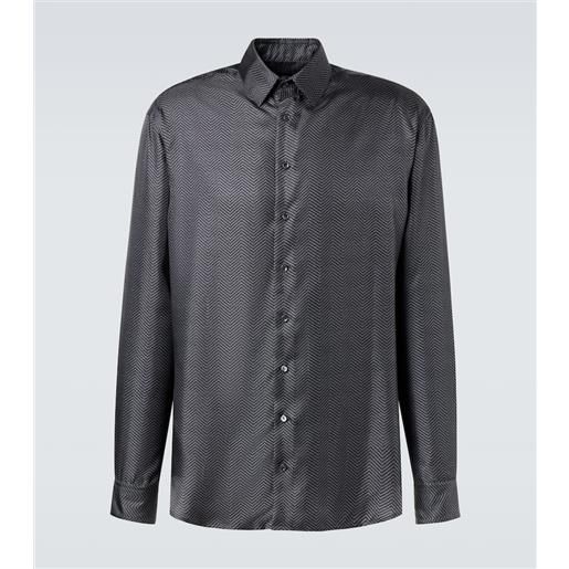 Giorgio Armani camicia in chevron di seta
