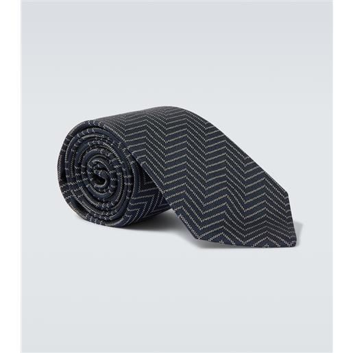 Giorgio Armani cravatta chevron in twill di seta jacquard