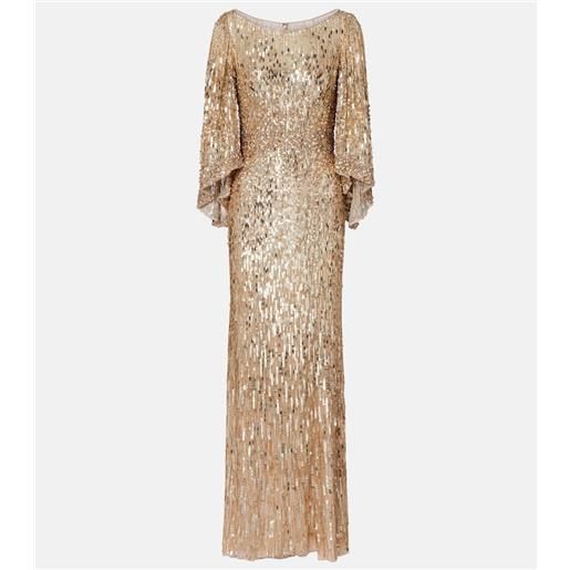 Jenny Packham abito lungo ines con paillettes