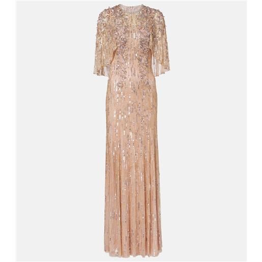 Jenny Packham abito lungo astra con paillettes