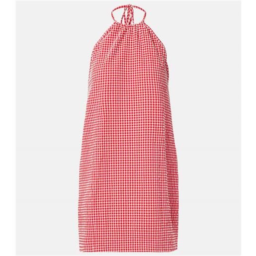 Hunza G abito corto in seersucker con scollo allâamericana