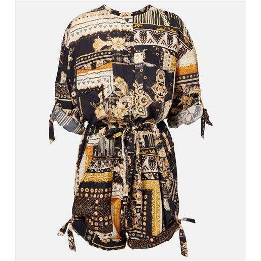 Marant Etoile jumpsuit corta niely in cotone con stampa